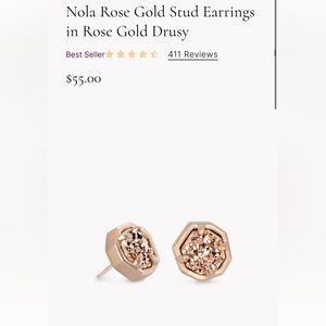 Kendra Scott Nola Rose Gold Stud Earrings in Rose Gold Drusy.